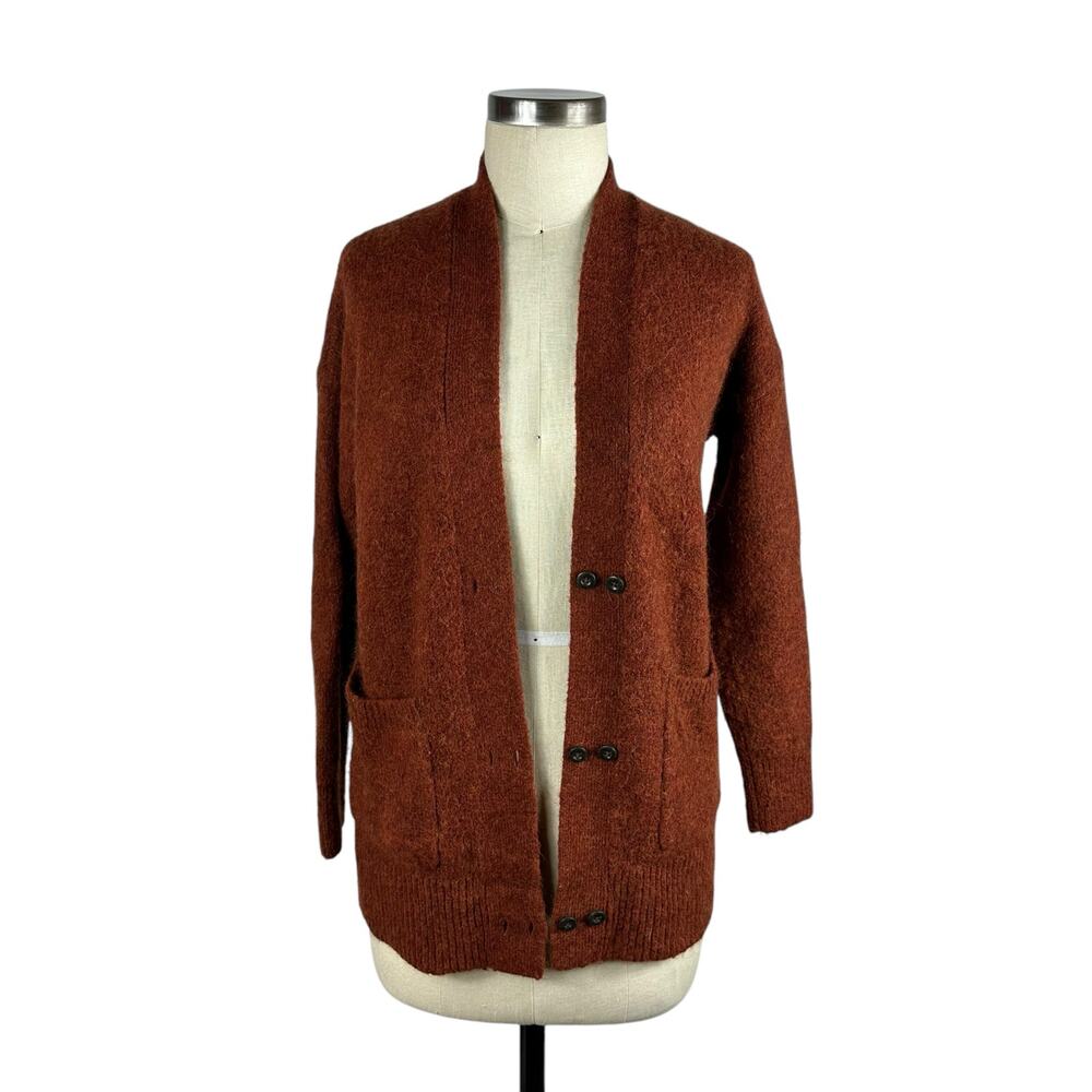 MADEWELL Allston Double-Button Cardigan Sweater Women's Size XXS Rust Red